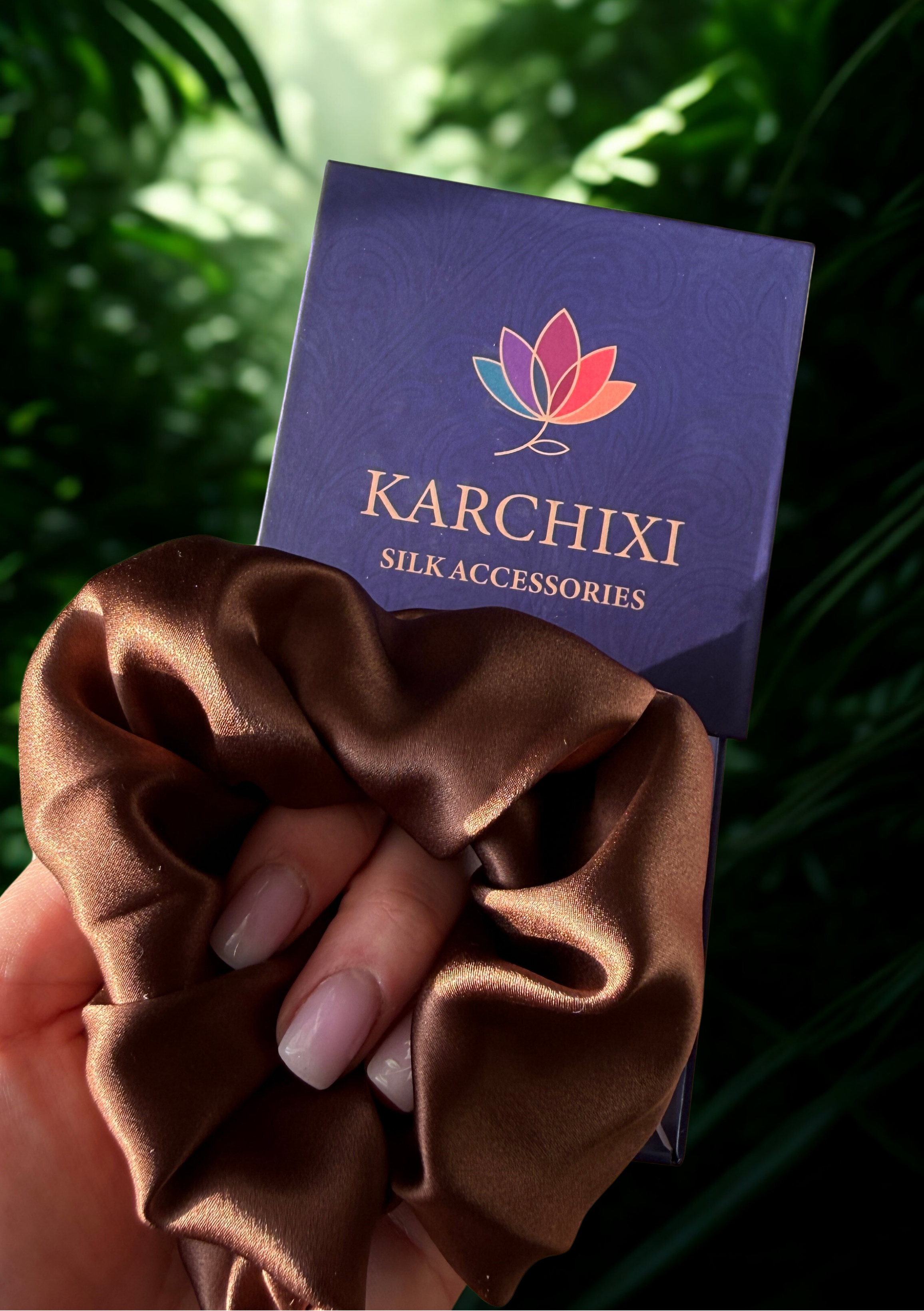 Tīra zīdkoka zīda matu gumijas