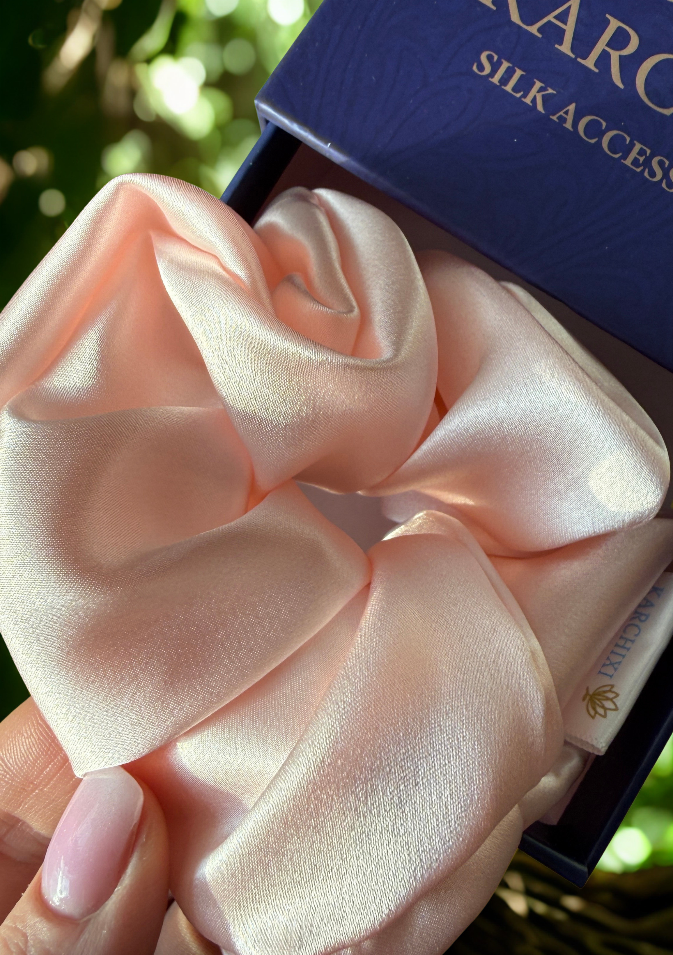 Tīra zīdkoka zīda matu gumijas