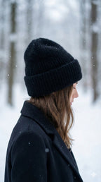 black angora and viscose hat with silk inside